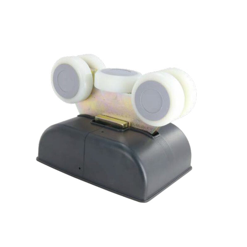 Vezimelis fiksuotas su 5 plastikiniais metaliniais ratukais.