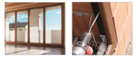 Betonsraigtis grudintas TORX galva staktoms ir remams montavimo pavyzdys