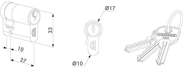 Locinox euro profilio cilindras asimetrinis.
