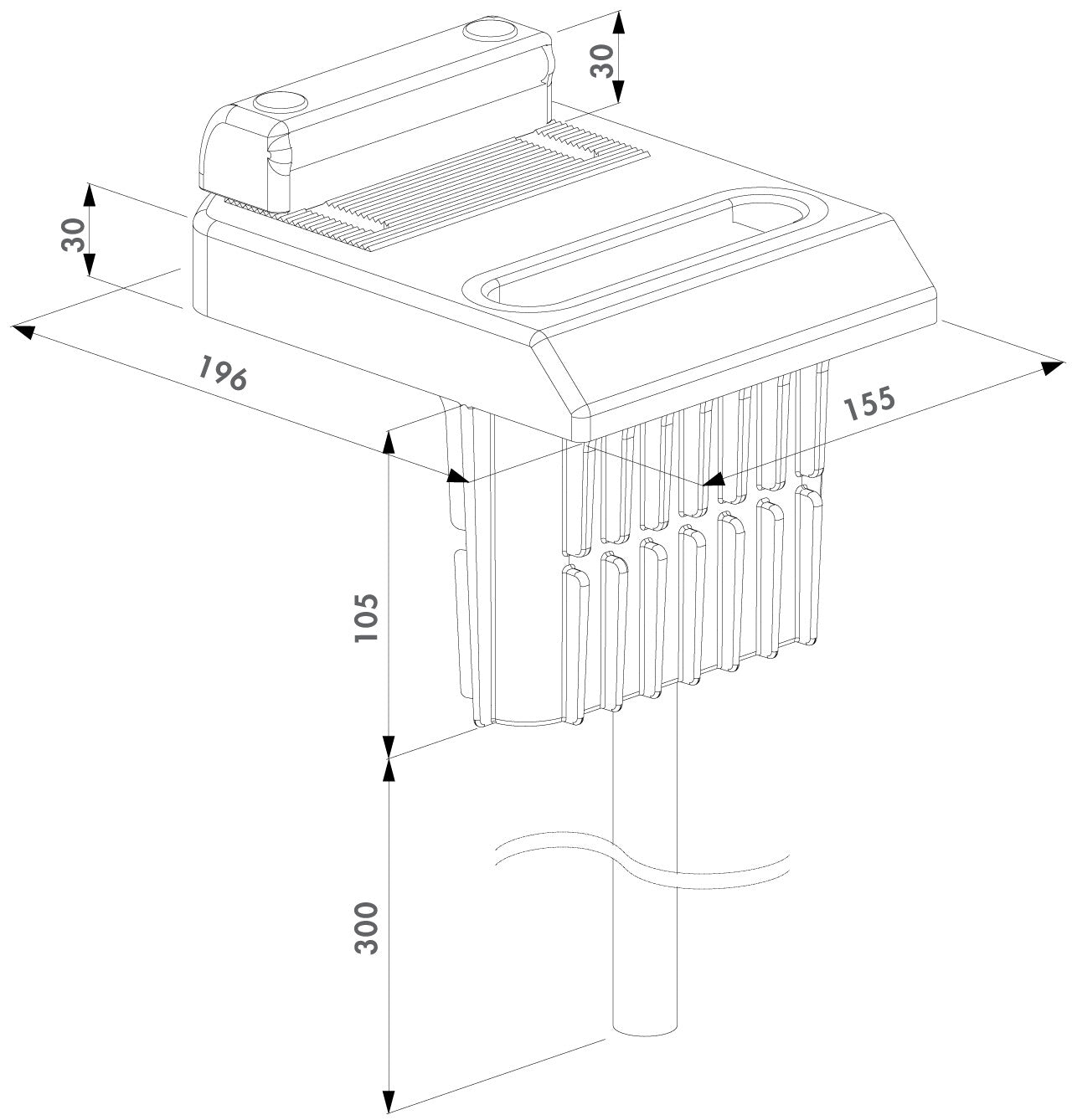 Iscentrine vartu fiksatoriaus atrama gaudytuvas brezinys
