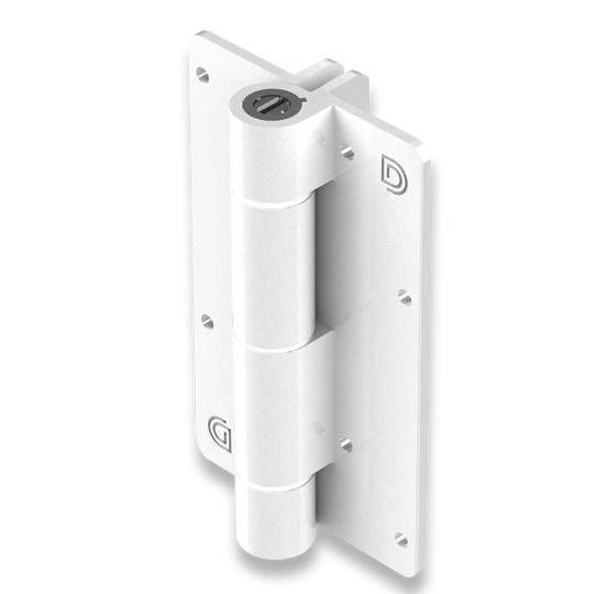 D&D Technologies vyriai balti aliumininiai su pritraukimu 2vnt be kojelių tvoros varteliams iki 20kg.