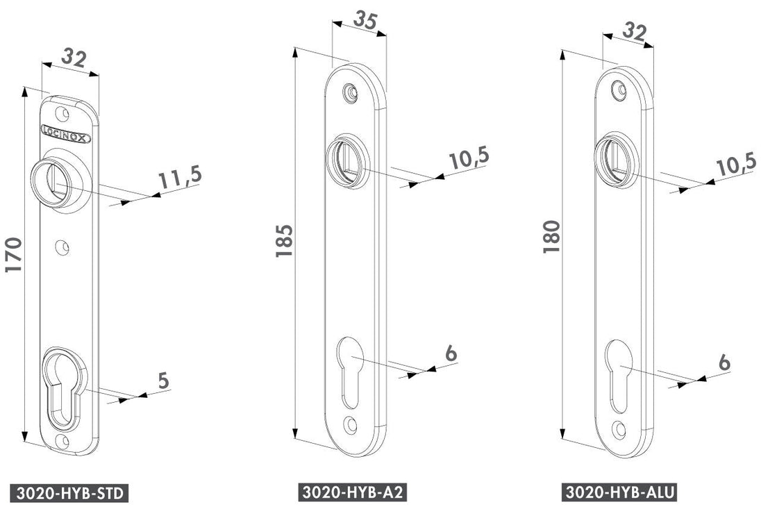Locinox dangteliai imontuojamoms spynoms 2vnt.