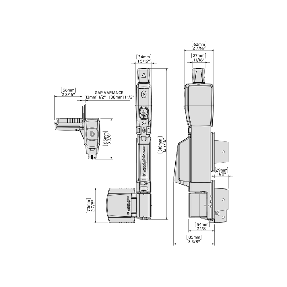 D&D Technologies signalizuojantis apsauginis skląstis varteliams.