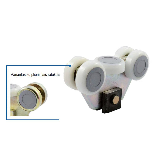 Pasiverciantis elementas vartams su 5 plastikiniais ratukais.