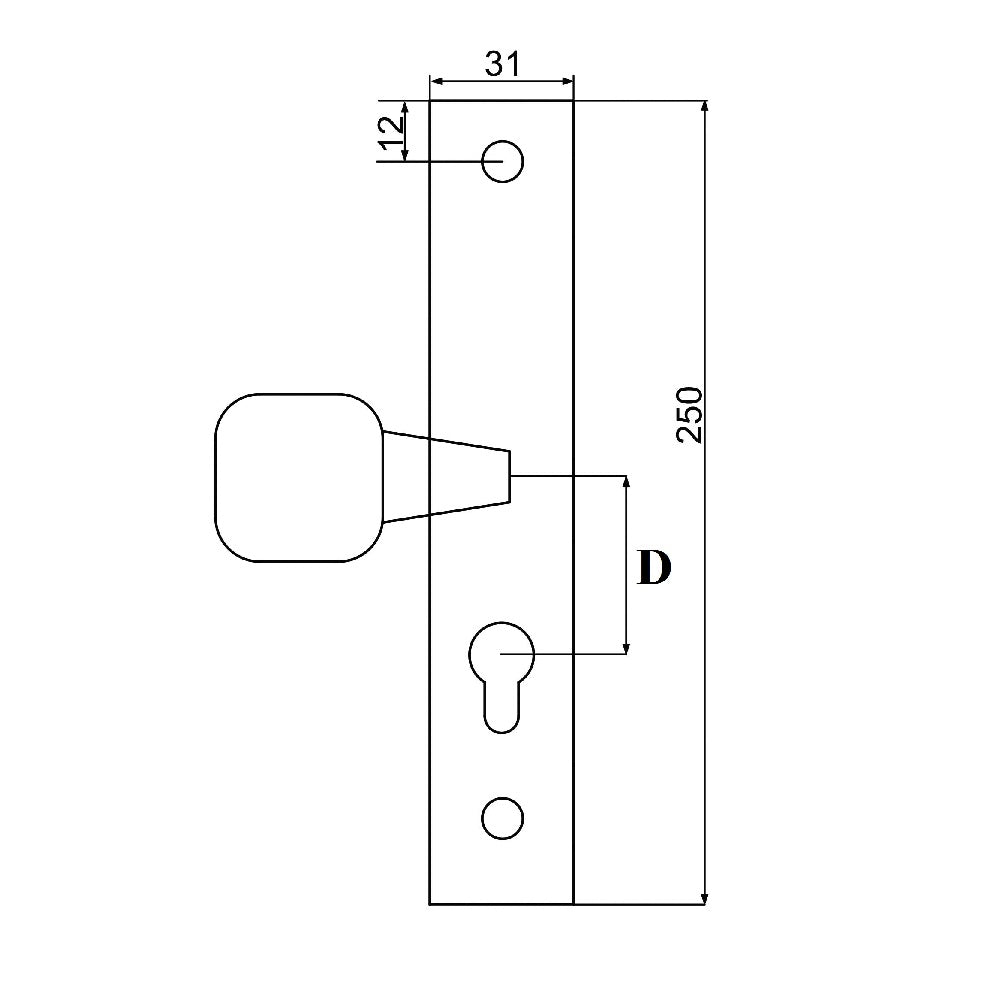 Rankena su dviem nejudančiom rankenom.