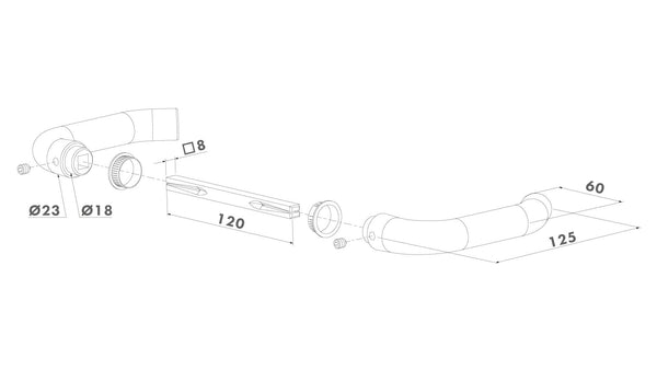 Locinox juodos anoduoto aliuminio rankenos imontuojamoms spynoms b tipo.