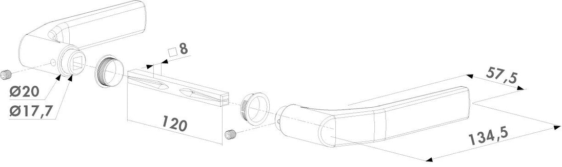 Locinox aliuminio rankenos imontuojamoms spynoms j tipo.