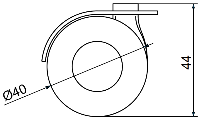 Ratukas baldinis pasukamas ø40mm.