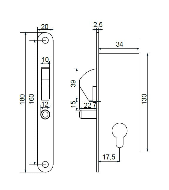 Spyna su kabliu ir kaiščiu stumdomiems vartams h-34.
