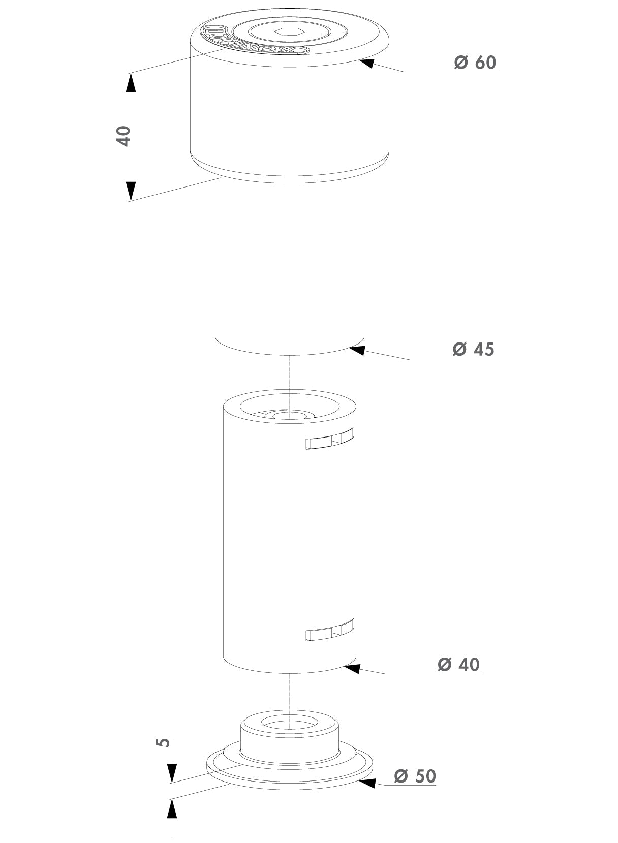 Locinox vartu stabdis su guma gatestop.