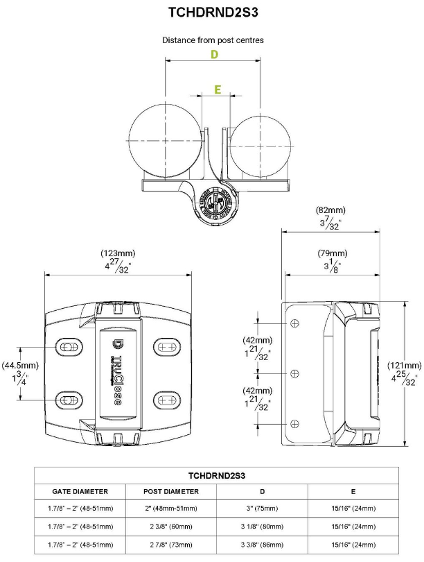 D&D Technologies vyriai su pritraukimu 2vnt (metalas-metalas) apvalaus vamzdžio tvoros varteliams iki 70kg.