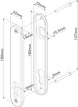 Locinox 3025-HYB-BLIND dangtelių brėžinys – 180x32 mm, tvirtinimo skylių atstumas 157 mm